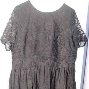 Asos Curve black lace midi dress with popover top